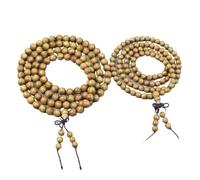 LDGSUPH Bracelet de perles de prière en bois de santal vert naturel | Bijoux réglables de 6 à 20 mm, taille unique, acétate, sans pierre précieuse