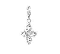 LDGSUPH Breloques en forme de nœud d'amour pavé de CZ blanc, pendentif porte-bonheur en argent Sterling 925, bijoux ethniques, cadeau for femmes et hommes