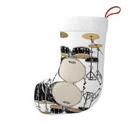 LDGSUPH Chaussette de Noël double face à motif jazz pour cheminée, décoration d'arbre - Doublure en flanelle de polyester - Fournitures de fête du Nouvel An