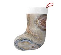LDGSUPH Chaussette de Noël double face avec pierre onyx bleu pâle à suspendre pour cheminée, décoration d'arbre - Doublure en flanelle de polyester - Fournitures de fête du Nouvel An