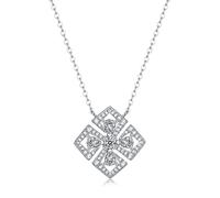 LDGSUPH Collier classique de forme carrée 5A CZ en argent Sterling 925, pendentif luxe scintillant for femmes, bijoux fins mariage