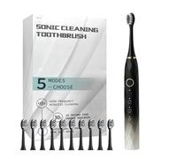 LDGSUPH Convient pour brosse à dents électrique rechargeable avec 10 têtes de rechange - Brosse rotative de nettoyage des dents avec minuterie (C)