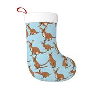 LDGSUPH Funny For Kangaroo Zoo Chaussettes de Noël double face à imprimé complet pour cheminée, décoration d'arbre, doublure en flanelle de polyester, fournitures de fête du Nouvel An (lot de 1)
