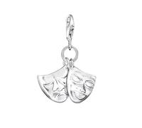 LDGSUPH Pendentif Breloque Masque De Théâtre, Pendentif Breloque Vintage en Argent Sterling 925, Cadeau for Femmes Et Hommes