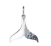 LDGSUPH Pendentif D'ailette Queue Bleue, 925 en Argent Sterling Pendentif Bijoux Collier Accessoires Cadeau pour La Femme Hommes Filles