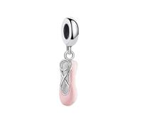LDGSUPH Pendentif De Charme Dangle, Pendentif De Charme De Chaussure De Ballet Rose 925 en Argent Sterling Charme s'adapte À Bracelets Et Colliers Europe Club Bijoux pour Les Femmes(Ring)