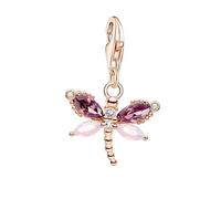LDGSUPH Pendentif De Charme De Dragonfly Rose Or, 925 Argent Sterling Dangle Charme Convient Bracelets Et Colliers Anniversaire Romantique, Anniversaire, Cadeau De Noël pour Les Femmes Hommes