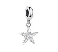 LDGSUPH Pendentif De Charme D'étoile De Pierre Blanche, Bijoux De Charme d'argent Sterling 925 pour Les Femmes Hommes Filles(Ring)