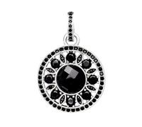 LDGSUPH Pendentif, Pendentif Ornament Noir 925 Bijoux en Argent Sterling Europe Style Collier Accessoire Cadeau pour Âme Femme Hommes Filles