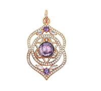 LDGSUPH Pendentif, Troisième Oeil Chakra Pendentif Bijoux Europe Or Rose Couleur 925 Cadeau d'argent Sterling pour Femme Hommes Filles