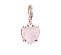 LDGSUPH Pendentifs De Charme pour Femmes, Pendentif De Cœur en Pierre Rose Pendentif De Charmes De Bricolage Bijoux Romantique 925 en Argent Sterling Cadeau d'amour pour Les Femmes Hommes