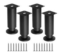 LDGSUPH Pieds de Meubles, Ensemble 4 en Acier Inoxydable, Remplacement métal, Support à Hauteur réglable, for étagères Table Basse canapé Placard(12cm/4.72in)