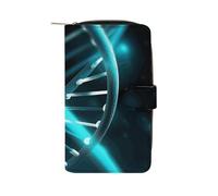 LDGSUPH Science Gene Portefeuille long en cuir avec fermeture éclair pour adulte Porte-cartes multifonction 12 emplacements pour cartes