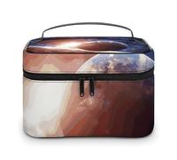 LDGSUPH Trousse de maquillage avec poignée - Motif planètes dans l'espace - Légère et imperméable - Pour femme