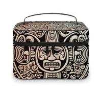LDGSUPH Trousse de maquillage de voyage avec calendrier maya fin du monde avec poignée, trousse de toilette de voyage, légère, étanche, jolie trousse de rangement pour cosmétiques, grande trousse de