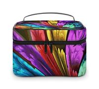 LDGSUPH Trousse de maquillage de voyage portable avec motif papillon arc-en-ciel - Légère et imperméable - Sac de rangement pour cosmétiques - Grande trousse de maquillage tendance pour femme