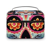 LDGSUPH Trousse de maquillage en forme de crânes en sucre avec poignée, trousse de toilette de voyage, légère, étanche, sac de rangement mignon, grande trousse de maquillage tendance pour femme