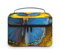 LDGSUPH Trousse de maquillage portable avec poignée et motif tournesol - Légère et imperméable - Motif papillon - Pour femme
