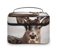 LDGSUPH Trousse de maquillage portable avec poignée - Motif cerf - Légère et imperméable - Pour femme