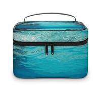 LDGSUPH Vue sous-marine de la plage tropicale trousse de maquillage avec poignée portable trousse de toilette de voyage légère imperméable mignon sacs de rangement cosmétiques grande trousse de