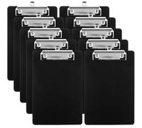 LDHHYH Lot de 10 Porte-Bloc A4 Noir, Clipboard A4 avec Pince Métallique Robuste, Planchette à Pince 1,5mm Épaisseur, Porte Papier avec Pince pour Bureau, École et Hôpital