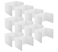 LDHHYH Lot de 10 séparateurs de bureau en polypropylène, 114 x 33,3 cm | Brise-vue blanc pour bureau éducatif et école, avec 4 feuilles d'autocollants, pour bureau et lieux de travail individuel