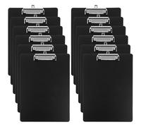 LDHHYH Lot de 12 Porte-bloc A4 avec Pince, A4 Porte-Blocs, Planchettes à Pince Avec Clip et Trou de Suspension,A4 Clipboard, Clip Planches pour Bureau Pour Bureau, École(Noir)
