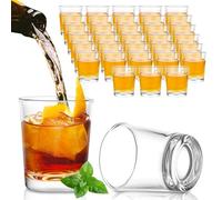 LDHHYH Lot de 36 verres à liqueur, 2,5 cl/25 ml, verres à shot transparents, robustes et réutilisables, parfaits pour les shots de tequila, vodka, whisky et liqueurs pour toutes les occasions