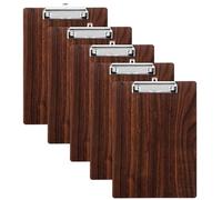 LDHHYH Lot de 5 porte-blocs A4 en bois A4, porte-bloc A4, porte-bloc A4, avec pince en métal, porte-bloc A4, pour bureau, restaurant, école