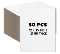 LDHHYH Lot de 50 feuilles de carton ondulé de 30,5 x 38,1 cm, inserts plats de 0,6 cm d'épaisseur, feuilles de carton blanc pour envoi, emballage et expédition, dos de séparation, artisanat
