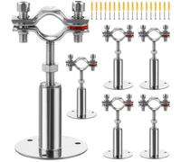 LDHHYH Lot de 6 colliers de serrage télescopiques réglables en acier inoxydable 304 (diamètre 32-34 mm) avec vis M4, colliers de serrage robustes pour montage au plafond, plomberie, CVC et tuyauterie