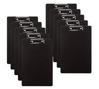 LDHHYH Porte Bloc A4 Noir, Lot de 10 Planchettes à Pince Robustes, Clipboard A4 avec Clip Métallique Haute Résistance, Épaisseur 2mm pour Bureau et Chantier, 31,5 x 22,5 cm