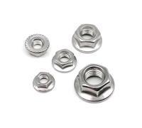 LDHNFBYV Écrou à embase à Six pans Creux, Filetage inversé à Gauche, en Acier Inoxydable 304 A2, dentelé, 2/10 x(2pcs M12)