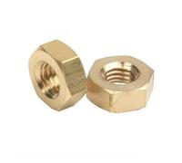 LDHNFBYV Écrous hexagonaux en Laiton Massif, Lot de 5 à 100 pièces, M1,6, M2, M2,5, M3, M4, M5, M6, M8, M10, M12(M6 10PCS)