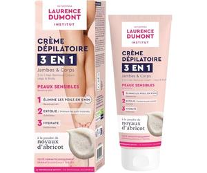 LDI - Crème Dépilatoire Exfoliante Institut 3 en 1 Corps & Jambes, Peaux sensibles, Odeur Douce, Elimine les Poils, Exfolie, Hydrate, 200ml