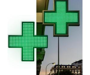 LDIEUWUET Enseigne Lumineuse De Pharmacie LED Croisée, 48x48cm Lampe De Signe De Croix,Enseigne Au Néon LED Croix Dispensaire, pour Décoration Magasin Collectif, Clinique, Pharmacie vert