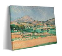 LdinMEX Paul Cézanne ArtWork - Montagne Sainte Victoire II Impression sur toile Peinture murale Art Décoration d'intérieur moderne Idée cadeau 50 x 75 cm