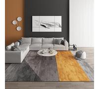 Ldiuttu Grand Tapis Salon 160 x 200 cm Tapis Antidérapant Lavable en Machine pour Chambre à Coucher Cuisine Couloir Entree Bureau Lignes géométriques Modernes Grises et Jaunes