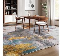 Ldiuttu Tapis Grande Salon 200x300cm Tapis Antidérapant Doux Lavable en Machine Moquette Rectangulaire Décoration pour Salle a Manger Chambre Bureau Gris Moderne Abstrait