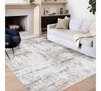 Ldiuttu Tapis Salon 70x140cm Tapis Chambre Antidérapant Intérieur Doux Lavable Moquette pour Salle à Entrée Manger Bureau Blanc Abstrait