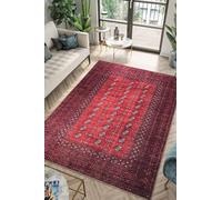 Ldiuttu Tapis Salon 70x140cm Tapis Chambre Antidérapant Intérieur Doux Lavable Moquette pour Salle à Entrée Manger Bureau Traditional Red