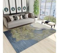 Ldiuttu Tapis Salon 90 x 150 cm Tapis Entrée Antidérapant Intérieur Moquette Doux Chambre Rectangulaire Poil Courts Or Abstrait Moderne