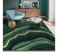 Ldiuttu Tapis Salon 90 x 150 cm Tapis Entrée Antidérapant Intérieur Moquette Doux Chambre Rectangulaire Poil Courts Vert Abstrait Moderne