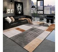 Ldiuttu Tapis Salon 90x150cm Tapis Entrée Antidérapant Intérieur Moquette Doux Chambre Rectangulaire Poil Courts Gris géométrique Moderne