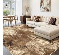 Ldiuttu Tapis Salon 90x150cm Tapis Entrée Antidérapant Intérieur Moquette Doux Chambre Rectangulaire Poil Courts Modern Abstract Beige