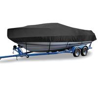 LDIW Bâche de Protection pour Bateau Couverture de Bateaux Housse de Bateau Imperméable en Tissu Oxford 420D à Coque V pour Yacht, Bateau de pêche, Tri-Coque,Noir,16~18FT：636x332cm