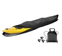 LDIW Bache pour Kayak Enveloppement Complet, 420D Housse de Canoë Un Sac de Rangement, Imperméable et Protection UV, pour Rangement Intérieur/Extérieur,Noir,16FT: 5mx1m