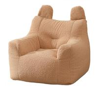 LDIW Housse de Pouf Poire, Housse de Pouf Fauteuil en Tissu Polaire Teddy Lavable Confortable pour Adultes Enfants et Adolescents(sans Remplissage),Light Brown,52x52x58cm