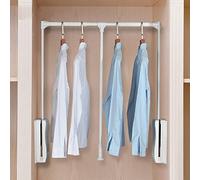 LDIW Tringle relevable Barre de vestiaire Extensible, Barre de Penderie escamotable Tringle de Placard pour Suspendre Les vêtements, Largeur Ajustable,Blanc,830 to 1150mm