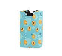 LDIYEU Abricot Fruit Orange Grand Panier à Linge Pliage Étanche Rangement Corbeille à Linge avec Poignées pour Maison Buanderie